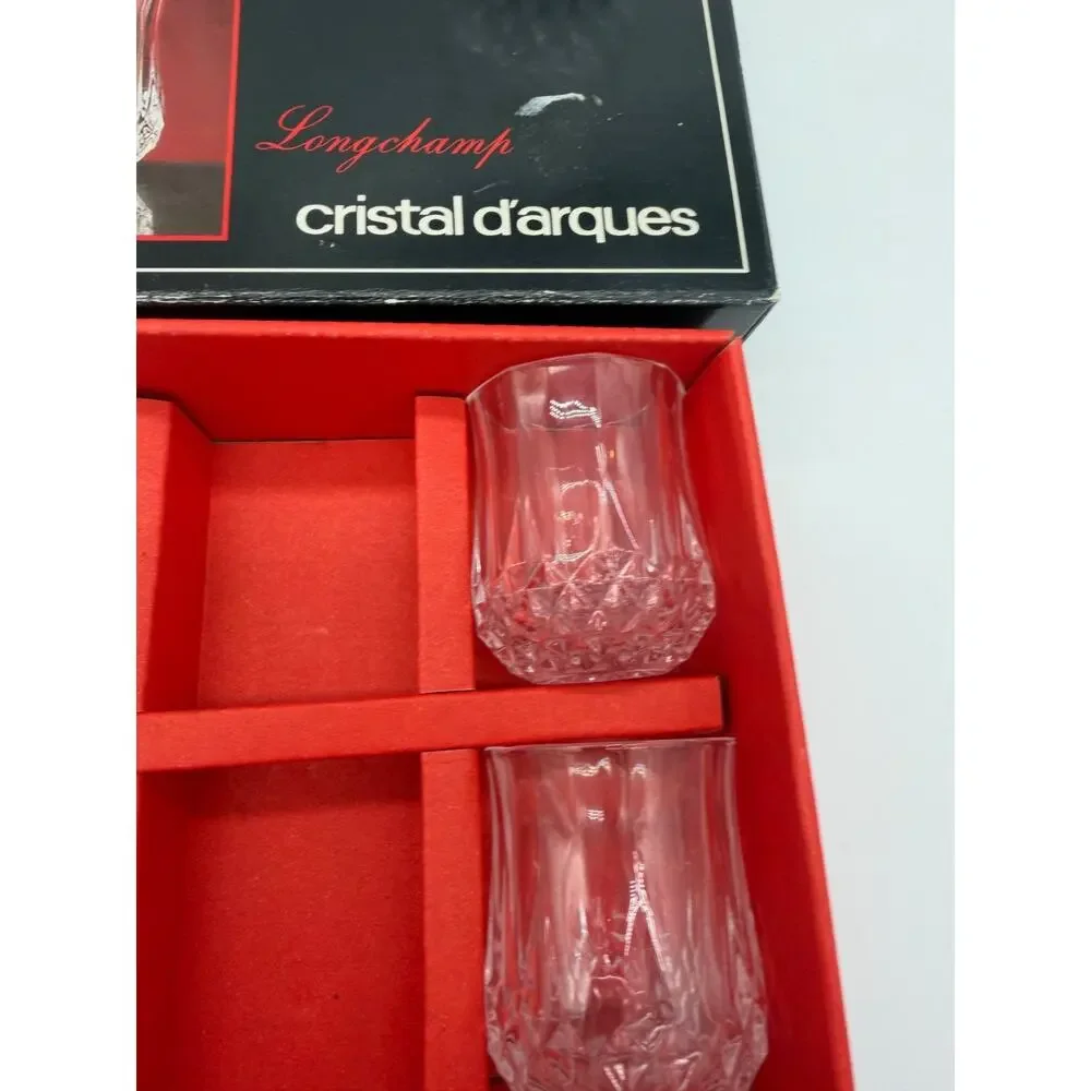 Cristal d’Arques Longchamp Crystal Shot Glasses 2 Oz Set of 6 in box New